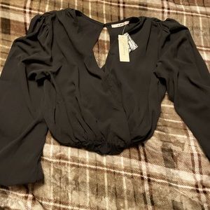 One piece black blouse - size medium body suit